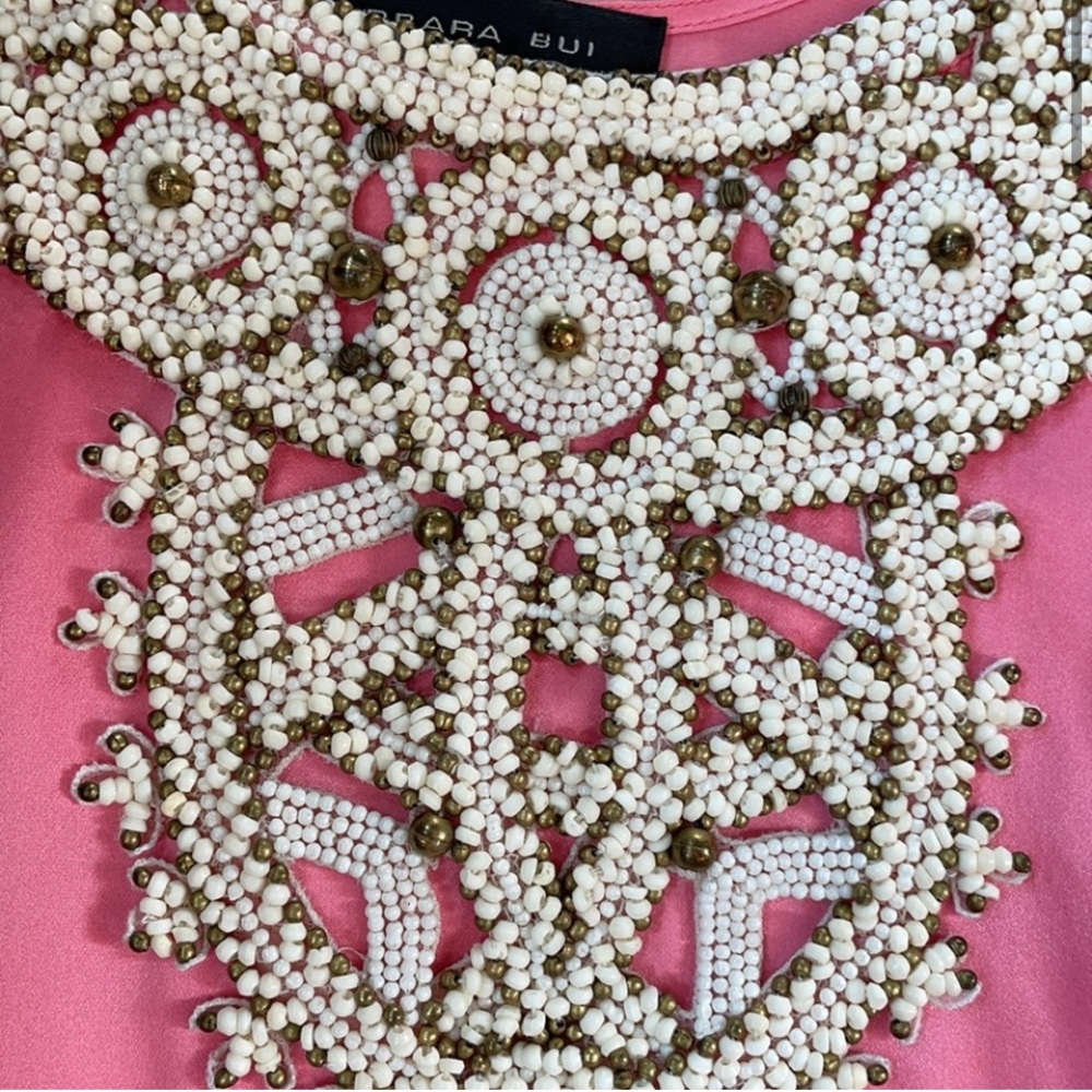 Barbara Bui Pink Beaded Tunic Top - Picture 3 of 16